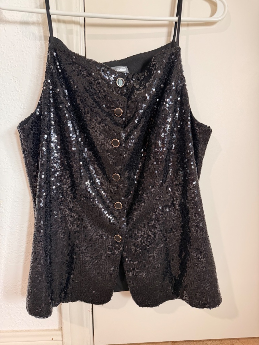 Anthropologie Sunday in Brooklyn Square-Neck Sequin Tank Top  Size M | Like New